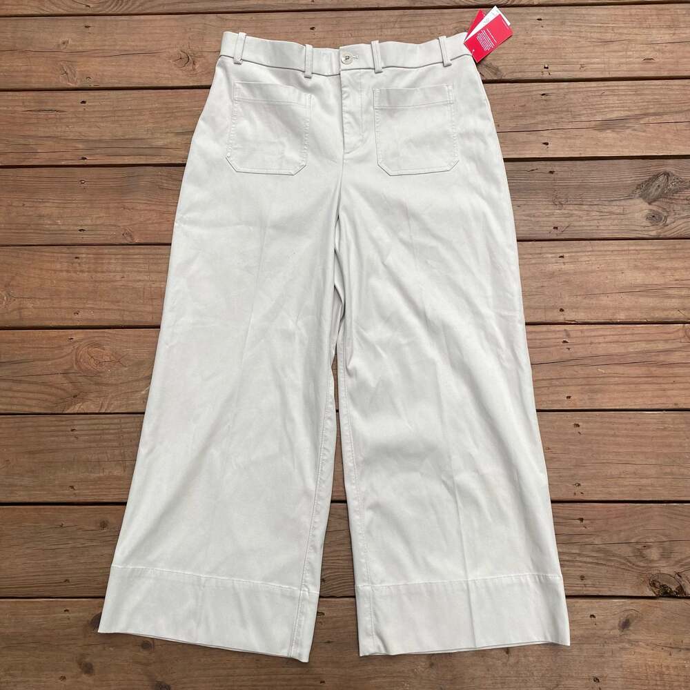 SPANX Supersmooth Stretch Twill Wide Leg Pant Bone Size XL Petite